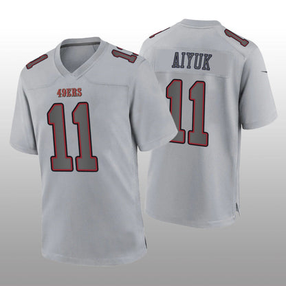 San Francisco 49ers #11 Brandon Aiyuk Gray Atmosphere Game Jersey Stitched American Football Jersey