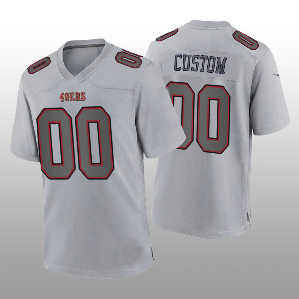 Custom San Francisco 49ers Custom Gray Atmosphere Game Jersey Stitched American Football Jerseys