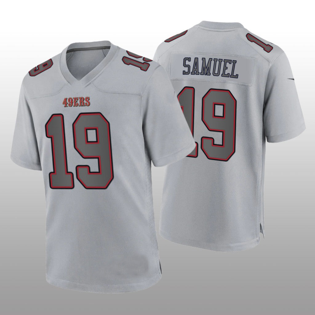 San Francisco 49ers #19 Deebo Samuel Gray Atmosphere Game Jersey Stitched American Football Jersey