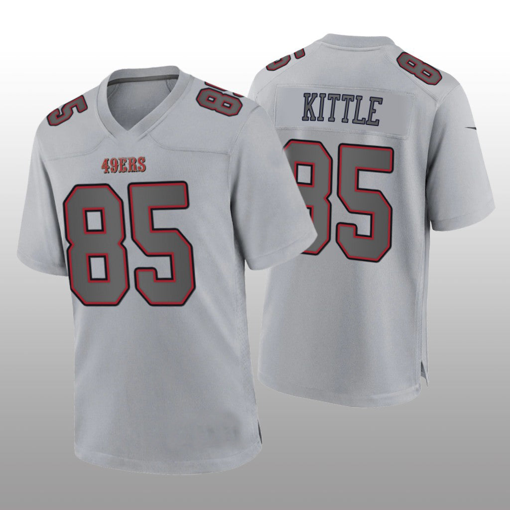 San Francisco 49ers #85 George Kittle Gray Atmosphere Game Jersey Stitched American Football Jersey