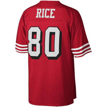 San Francisco 49ers #80 Jerry Rice Mitchell & Ness Scarlet 1994 Legacy Replica Jersey Stitched American Football Jersey