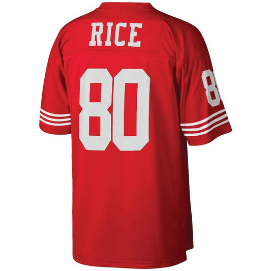 San Francisco 49ers #80 Jerry Rice Mitchell & Ness Scarlet Big & Tall 1990 Retired Player Replica Jersey Stitched American Football Jersey