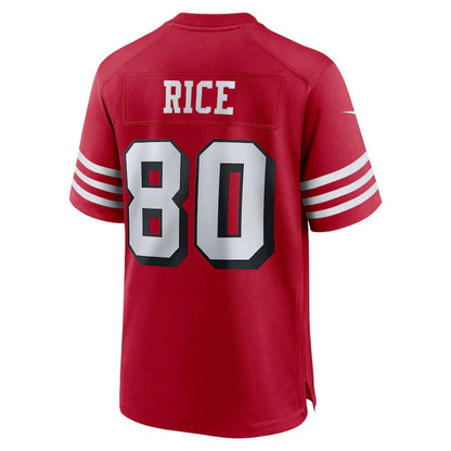 San Francisco 49ers #80 Jerry Rice Scarlet Retired Alternate Game Jersey Stitched American Football Jersey