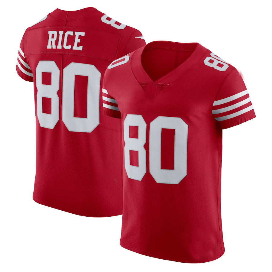 San Francisco 49ers #80 Jerry Rice Scarlet Vapor Elite Retired Player Jersey Stitched American Football Jersey