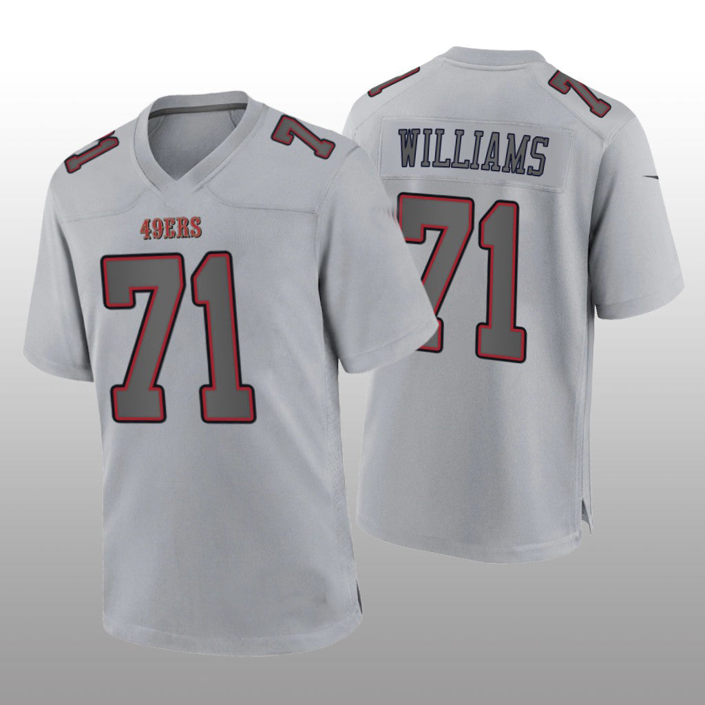 San Francisco 49ers #71 Trent Williams Gray Atmosphere Game Jersey Stitched American Football Jersey