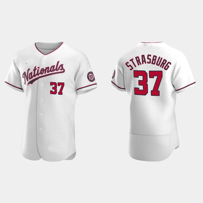 #37 STEPHEN STRASBURG WASHINGTON NATIONALS AUTHENTIC ALTERNATE JERSEY ¨C WHITE Baseball Jerseys