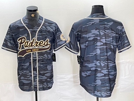 San Diego Padres Blank Gray Camo Cool Base Stitched Jersey Baseball Jersey