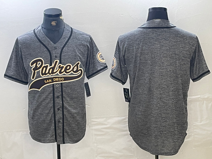 San Diego Padres Blank Grey Gridiron Cool Base Stitched Baseball Jersey