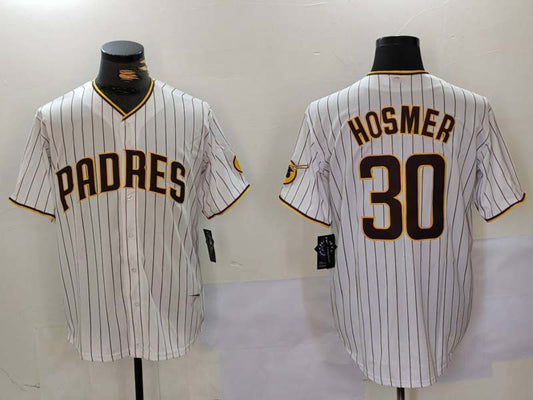 San Diego Padres #30 Eric Hosmer White Stitched Cool Base Baseball Jersey