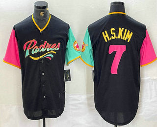 San Diego Padres #7 Ha Seong Kim Black NEW 2023 City Connect Cool Base Stitched Baseball Jerseys