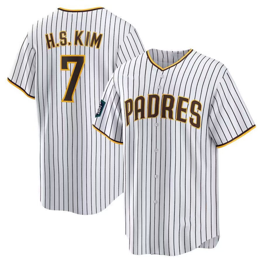 San Diego Padres #7 Ha Seong Kim White Stitched Cool Base White Baseball Jersey