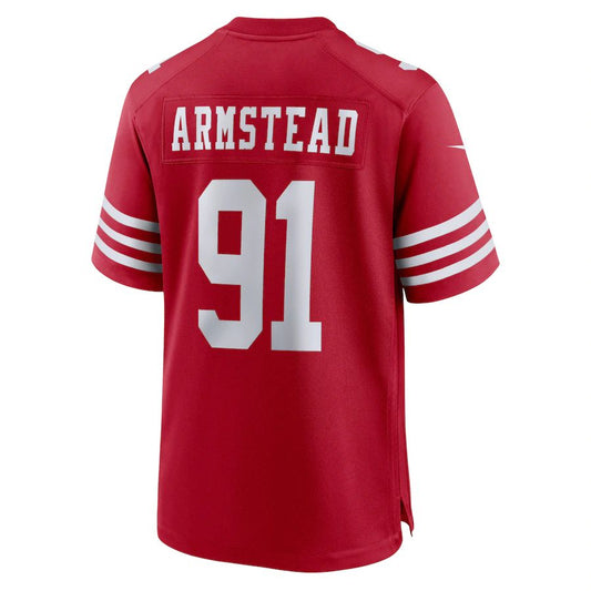 San Francisco 49ers #91 Arik Armstead Scarlet Player Game Jersey Stitched American Football Jerseys