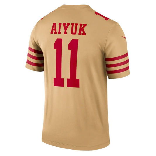 San Francisco 49ers #11 Brandon Aiyuk Gold Inverted Legend Jersey Stitched American Football Jerseys