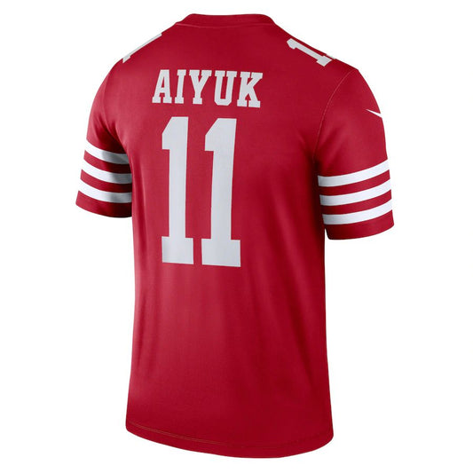 San Francisco 49ers #11 Brandon Aiyuk Scarlet Legend Jersey Stitched American Football Jerseys