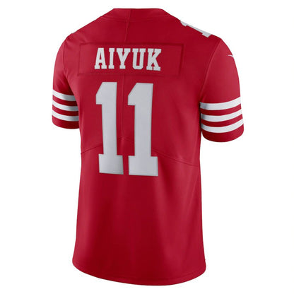 San Francisco 49ers #11 Brandon Aiyuk Scarlet Vapor Limited Jersey Stitched American Football Jerseys