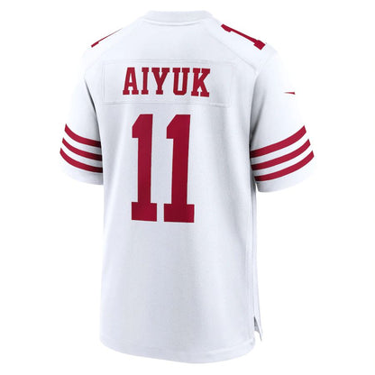 San Francisco 49ers #11 Brandon Aiyuk White Player Game Jersey Stitched American Football Jerseys