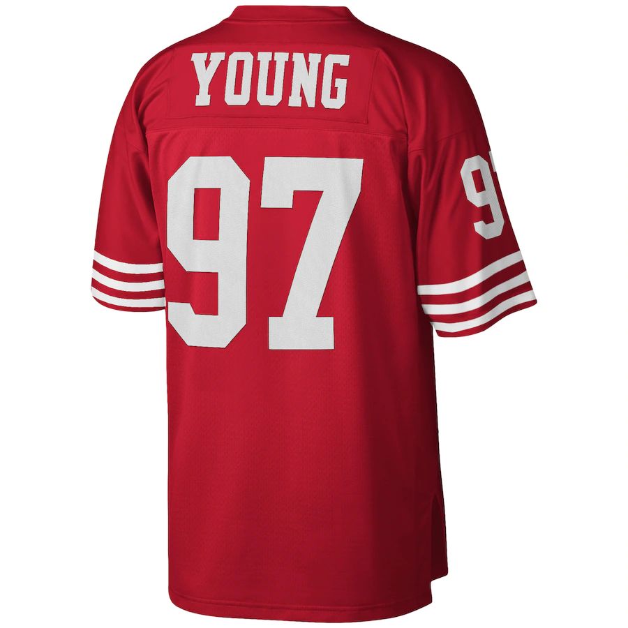 San Francisco 49ers #97 Bryant Young Mitchell & Ness Scarlet 1994 Legacy Replica Jersey Stitched American Football Jerseys