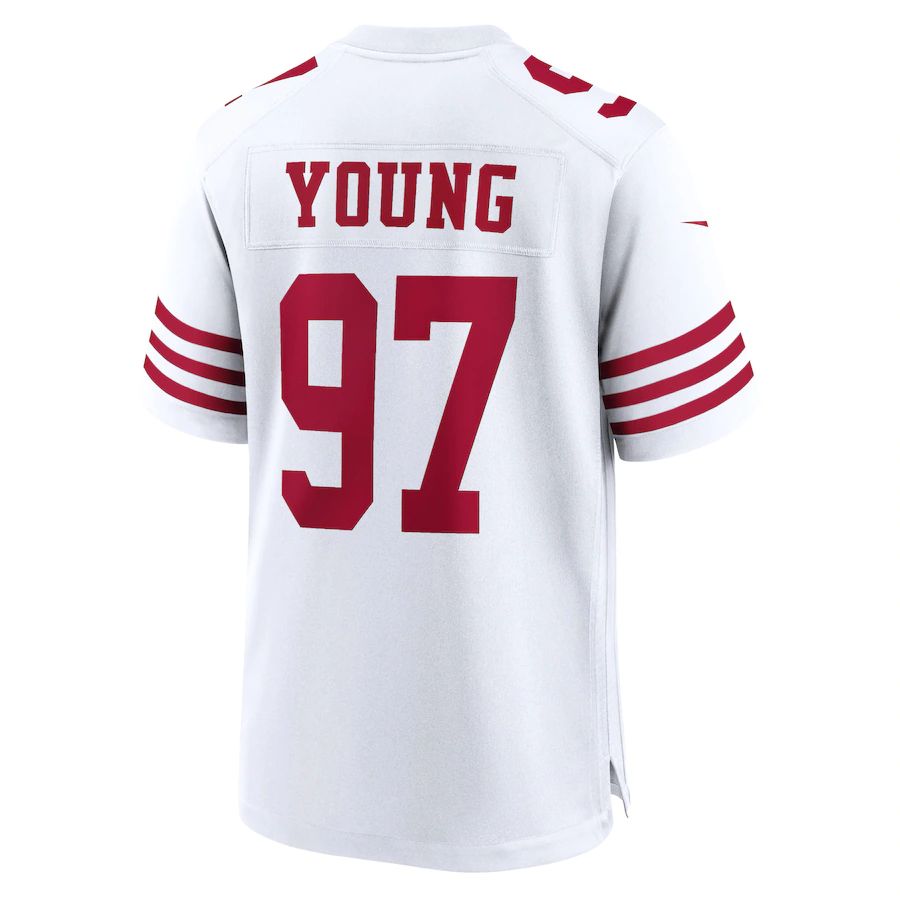 San Francisco 49ers #97 Bryant Young White Retired Player Game Jersey Stitched American Football Jerseys