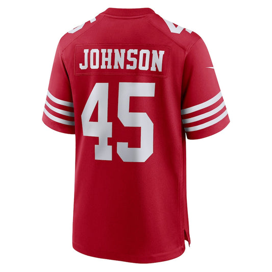 San Francisco 49ers #45 Buddy Johnson Scarlet Game Player Jersey Stitched American Football Jerseys