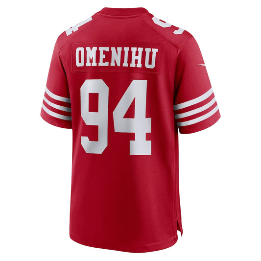 San Francisco 49ers #94 Charles Omenihu Scarlet Game Player Jersey Stitched American Football Jerseys