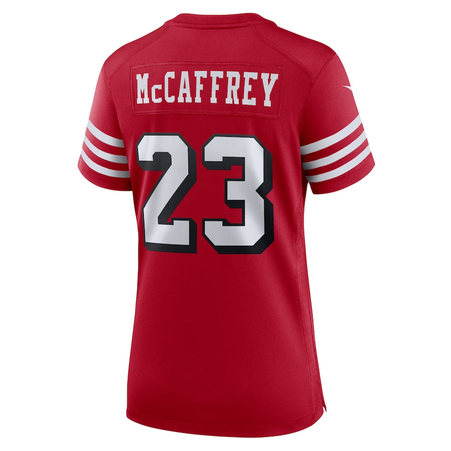 San Francisco 49ers #23 Christian McCaffrey Scarlet Alternate Game Player Jersey Stitched American Football Jerseys