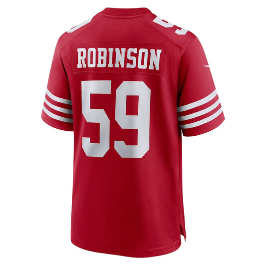 San Francisco 49ers #59 Curtis Robinson Scarlet Game Player Jersey Stitched American Football Jerseys