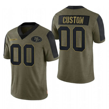 Custom San Francisco 49ers Olive 2022 Salute To Service Limited Football Jerseys