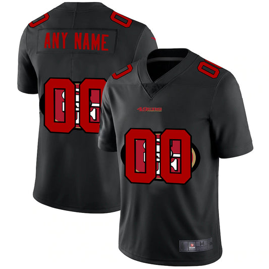 Custom San Francisco 49ers Team Logo Dual Overlap Limited Jersey Black Stitched American Football Jerseys