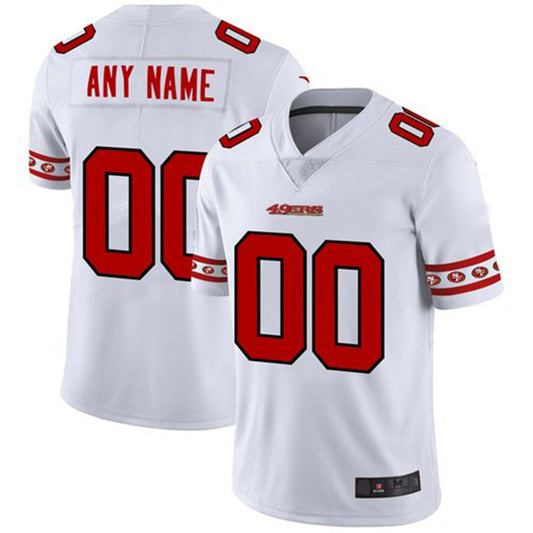 Custom San Francisco 49ers White Team Logo Vapor Limited Jersey Stitched American Football Jerseys