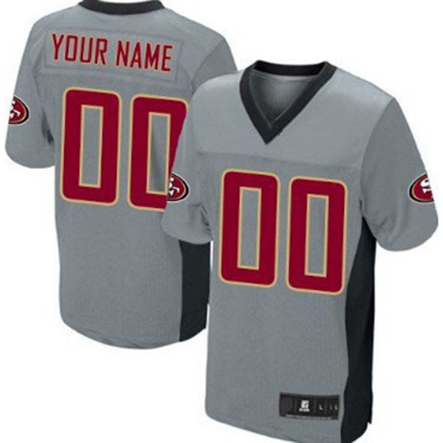 Custom San Francisco 49ers Gray Shadow Elite Jersey Stitched American Football Jerseys