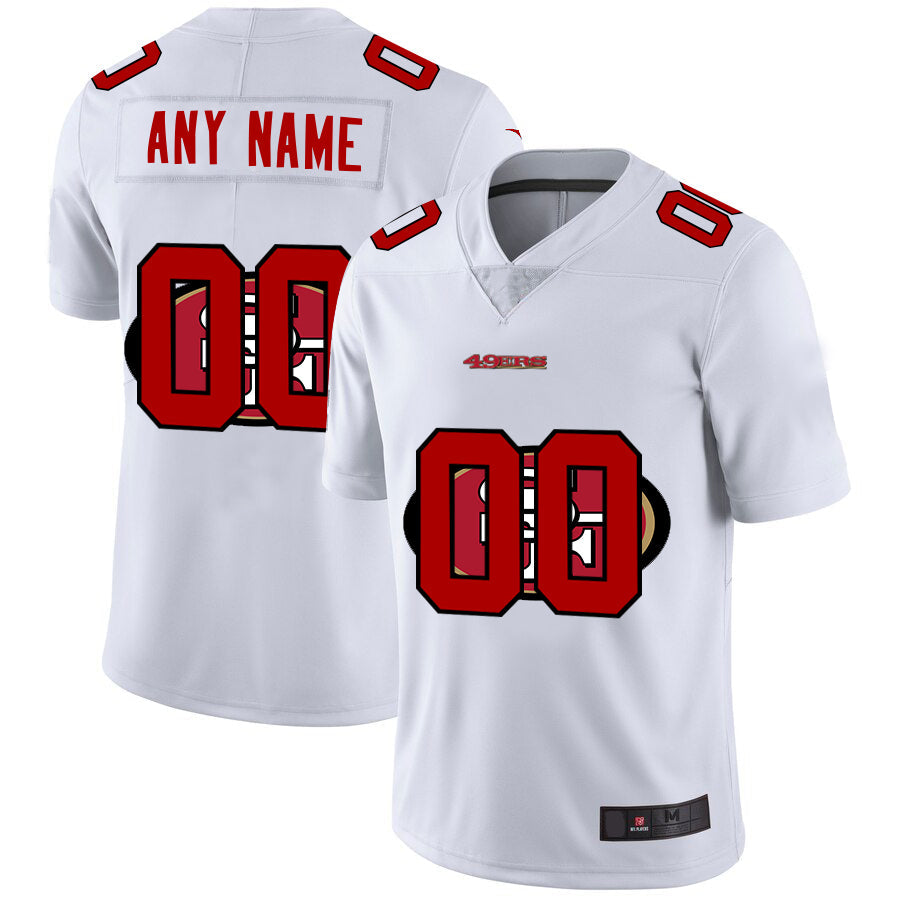 Custom San Francisco 49ers White Team Big Logo Vapor Untouchable Limited Jersey Stitched American Football Jerseys