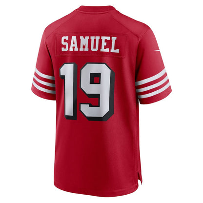 San Francisco 49ers #19 Deebo Samuel Scarlet 75th Anniversary Alternate White Stitched Game Jersey