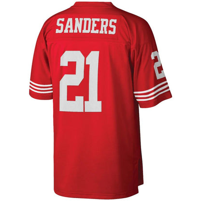 San Francisco 49ers #21 Deion Sanders Mitchell & Ness Scarlet Legacy Replica Jersey Stitched American Football Jerseys