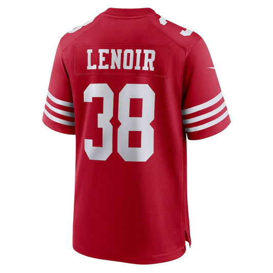 San Francisco 49ers #38 Deommodore Lenoir Scarlet Game Player Jersey Stitched American Football Jerseys