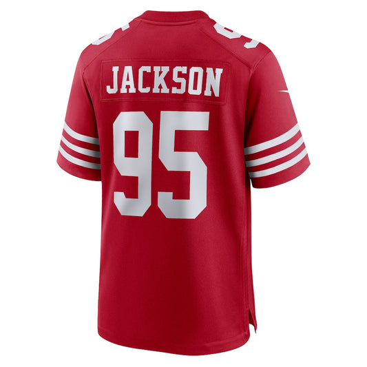 San Francisco 49ers #95 Drake Jackson Scarlet Game Player Jersey Stitched American Football Jerseys