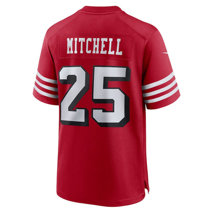 San Francisco 49ers #25 Elijah Mitchell Scarlet Alternate Team Game Jersey Stitched American Football Jerseys