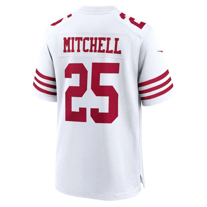 San Francisco 49ers #25 Elijah Mitchell White Player Game Jersey Stitched American Football Jerseys