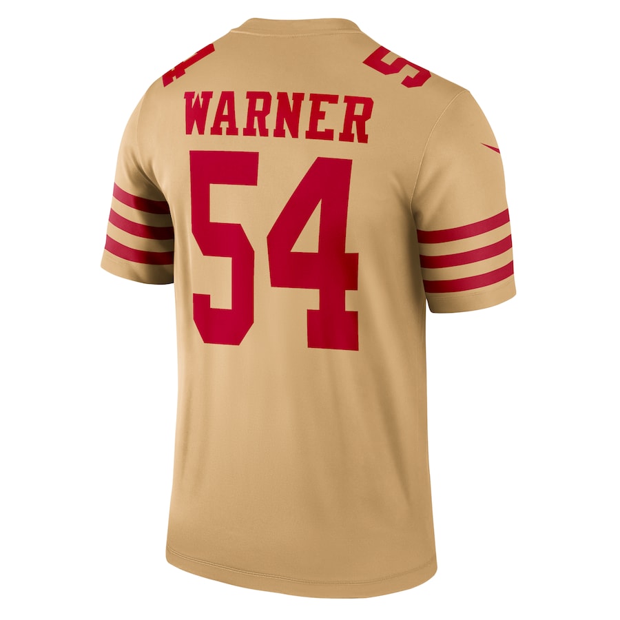 San Francisco 49ers #54 Fred Warner Gold Inverted Legend Jersey Stitched American Football Jersey