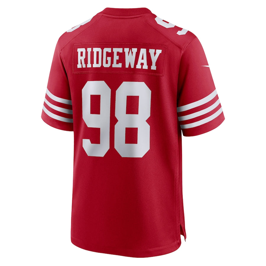 San Francisco 49ers #98 Hassan Ridgeway Scarlet Game Player Jersey Stitched American Football Jerseys