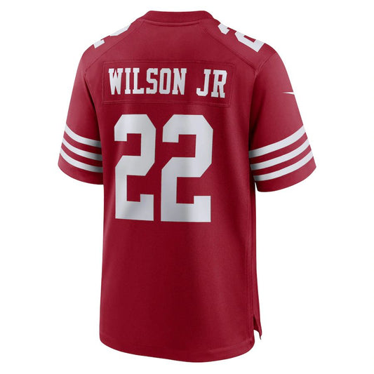 San Francisco 49ers #22 Jeff Wilson Jr. Scarlet Home Game Player Jersey Stitched American Football Jerseys