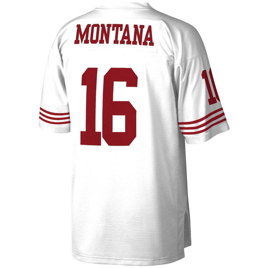 San Francisco 49ers #16 Joe Montana Mitchell & Ness White Legacy Replica Jersey Stitched American Football Jersey