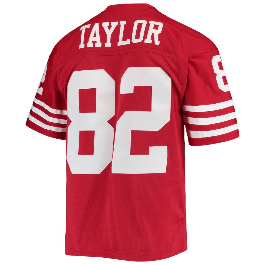 San Francisco 49ers #82 John Taylor Mitchell & Ness Scarlet 1990 Legacy Replica Jersey Stitched American Football Jerseys