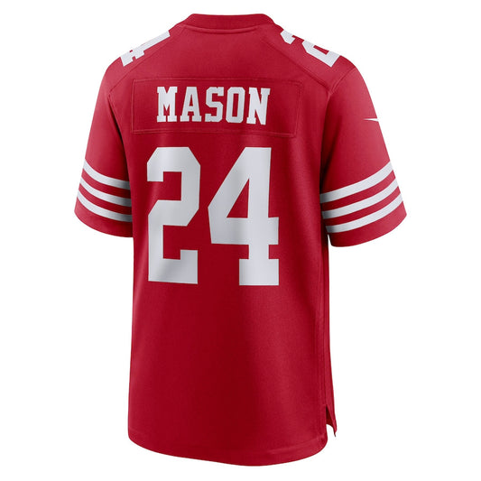 San Francisco 49ers #24 Jordan Mason Scarlet Game Player Jersey Stitched American Football Jerseys