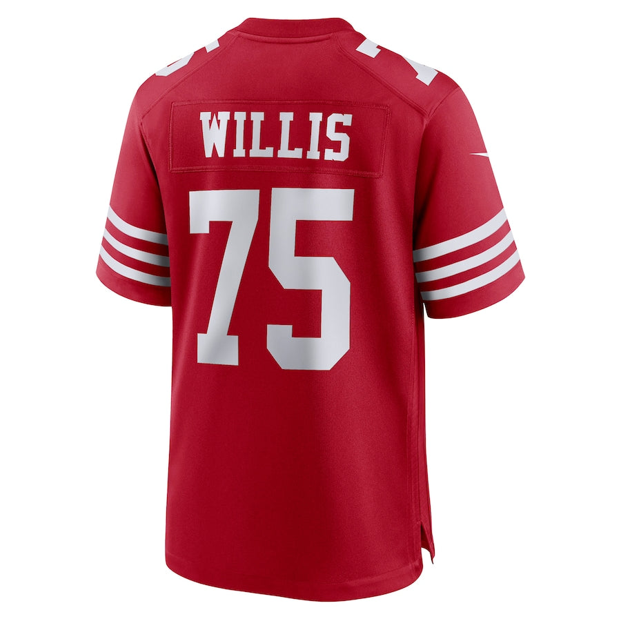 San Francisco 49ers #75 Jordan Willis Scarlet Team Game Player Jersey Stitched American Football Jerseys