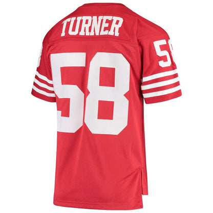 San Francisco 49ers #58 Keena Turner Mitchell & Ness Scarlet 1982 Replica Legacy Throwback Player Jersey Stitched American Football Jerseys