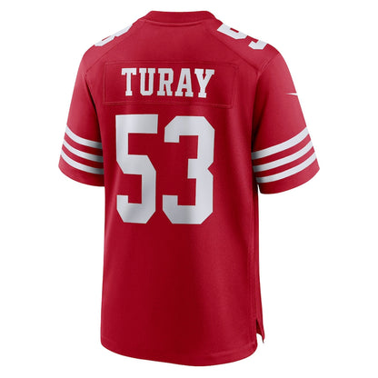 San Francisco 49ers #53 Kemoko Turay Scarlet Game Player Jersey Stitched American Football Jerseys