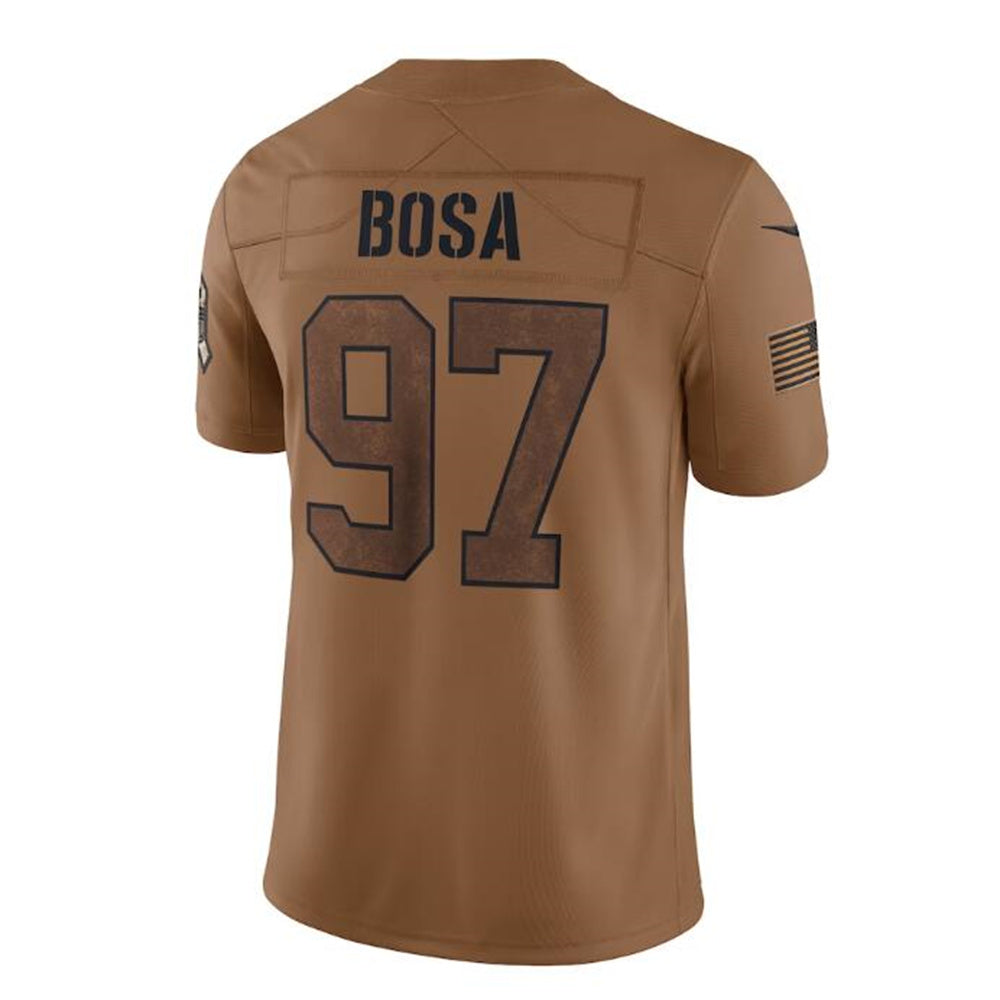 San Francisco 49ers #97 Nick Bosa Brown 2023 Salute To Service Limited Jersey Stitched American Football Jerseys