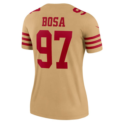 San Francisco 49ers #97 Nick Bosa Gold Team Inverted Legend Jersey Stitched American Football Jerseys