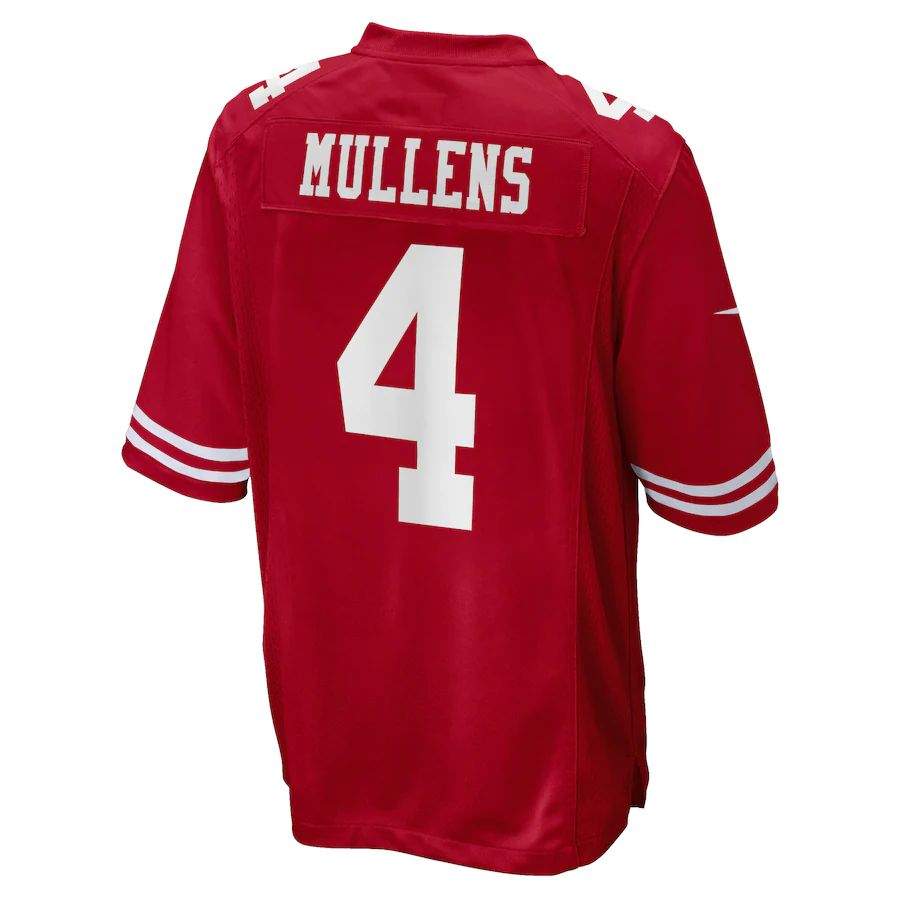 San Francisco 49ers #4 Nick Mullens Scarlet Game Player Jersey Stitched American Football Jerseys