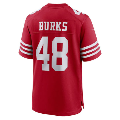 San Francisco 49ers #48 Oren Burks Scarlet Game Player Jersey Stitched American Football Jerseys